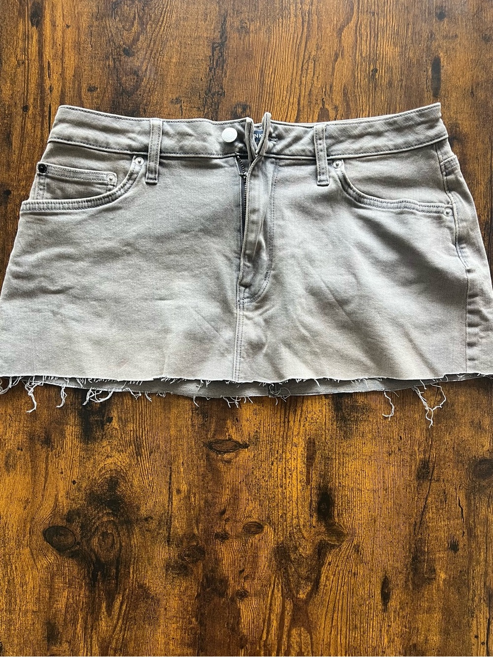 Calvin Klein Jeans Taupe Mini Denim Skirt